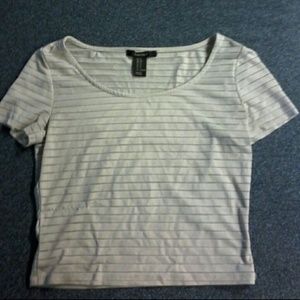 Striped white crop top